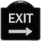Signmission Designer Series-Exit W/ Right Arrow, Black & Silver Heavy-Gauge Aluminum, 18" H, 18" L, BS-1818-9842 A-DES-BS-1818-9842 - alternate 1